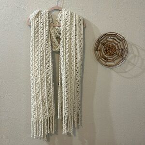Steve Madden Braided Fringe Trim Blanket Scarf